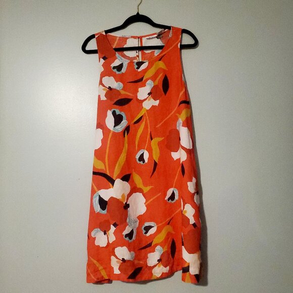 Sigrid Olsen Dresses & Skirts - Sigrid Olsen Linen Floral Shift Dress with Pockets Size M